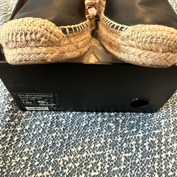 ▫️Coach▫️Rita Black Nappa Leather Espadrilles - Picture 8 of 11